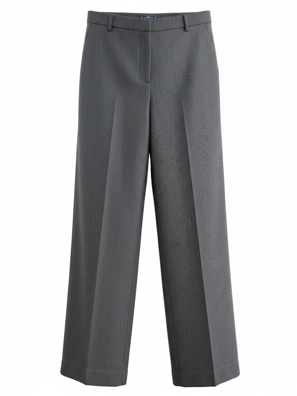 Boden Classic Herringbone Tweed Gray Wide-Leg Trousers
